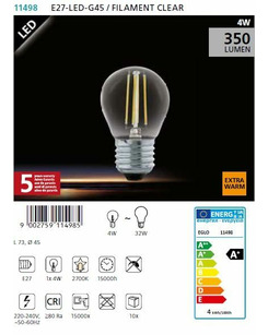 Лампа Едісона EGLO E27-LED-G45  опис