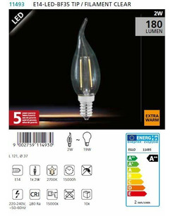 Лампа Эдисона EGLO E14-LED-BF35 TIP  описание