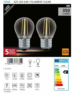 Лампа Эдисона EGLO E27-LED G45  описание