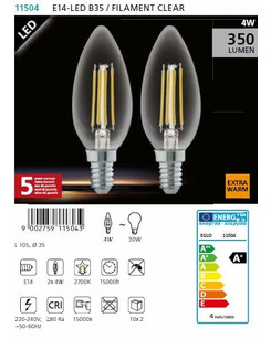 Лампа Эдисона EGLO E14-LED B35  описание