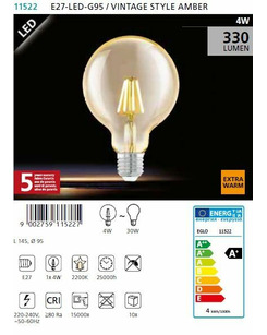 Лампа Эдисона EGLO E27-LED-G95  описание