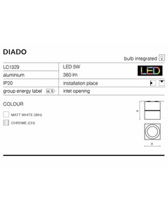 Точковий світильник Azzardo AZ1454 DIADO(LC1329-WH)  купити