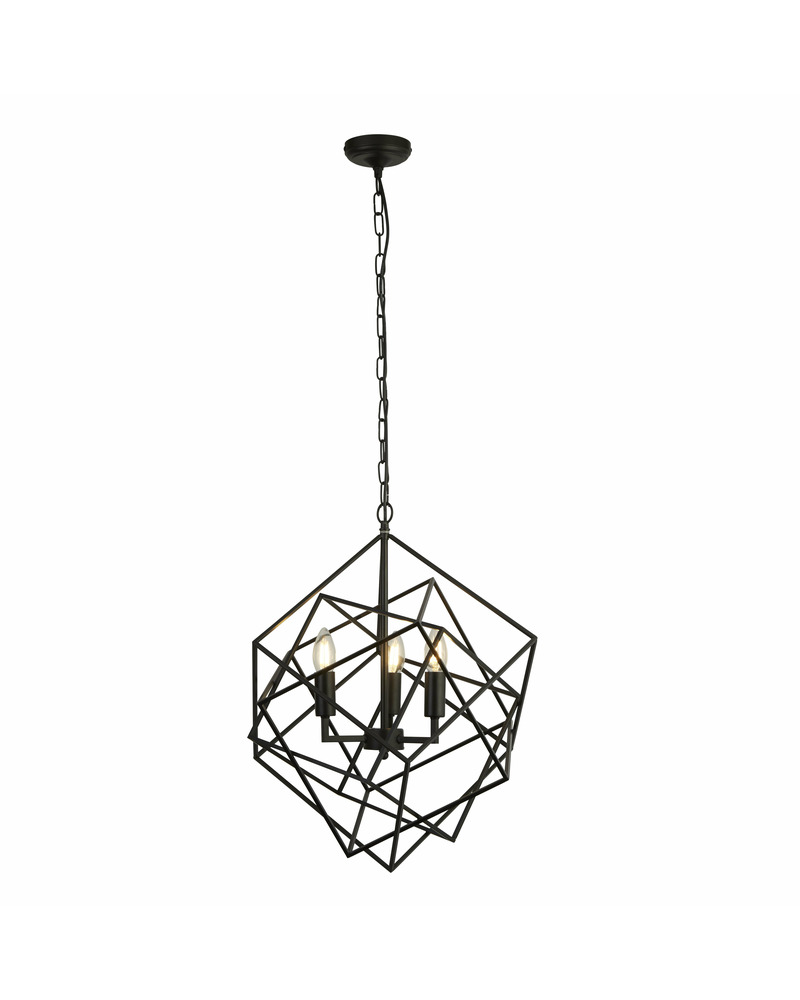 Подвесной светильник Searchlight 7863-3BK Cube Фото 1 Подвесной светильник Searchlight 7863-3BK Cube цена