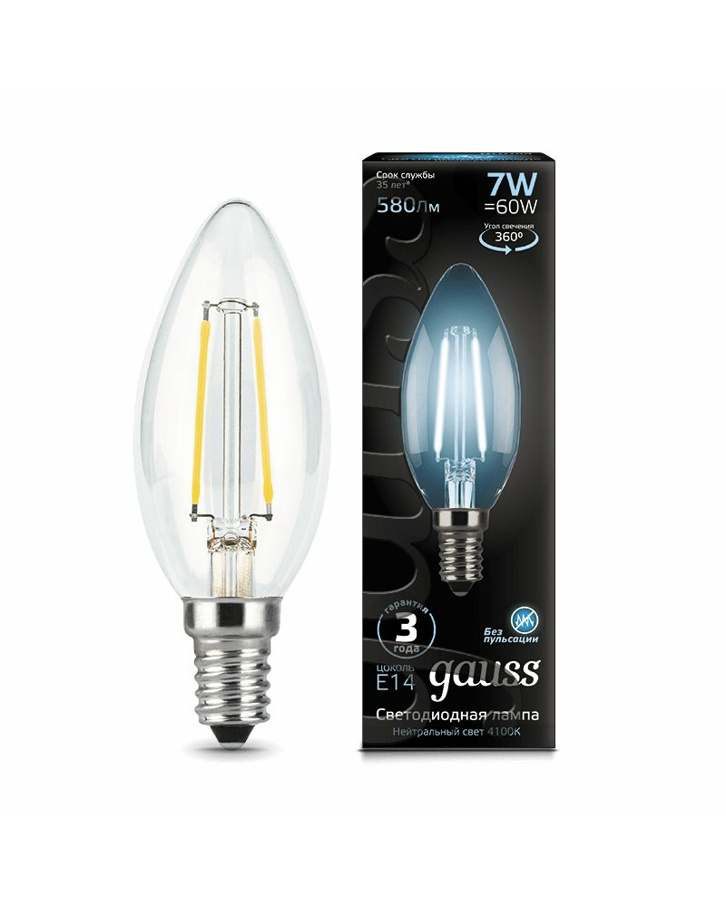 Лампочка Gauss 103801207 C37 E14 7 Вт 4100K цена