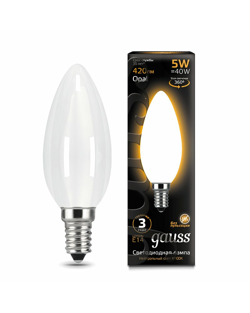 Лампочка Gauss 103201105 C37 E14 5 Вт 2700K цена