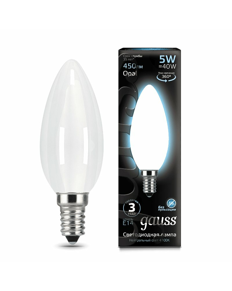 Лампочка Gauss 103201205 C37 E14 5 Вт 4100K цена