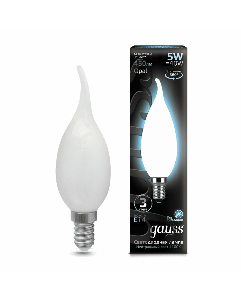 Лампочка Gauss 104201205 C37 E14 5 Вт 4100K цена