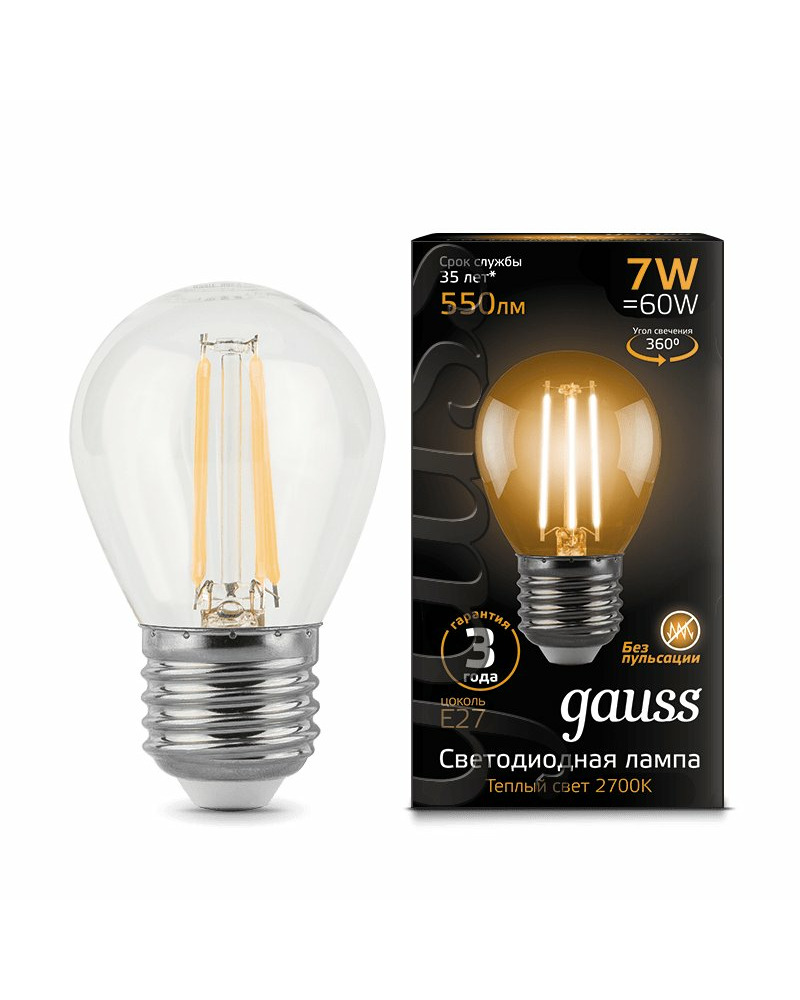 Лампочка Gauss 105802107 P45 E27 7 Вт 2700K цена