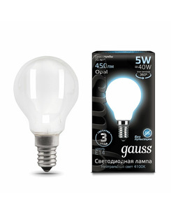 Лампочка Gauss 105201205 P45 E14 5 Вт 4100K ціна