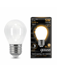 Лампочка Gauss 105202105 P45 E27 5 Вт 2700K цена