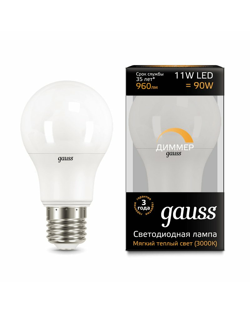 Лампочка Gauss 102502111-D A60 E27 11 Вт 3000K ціна