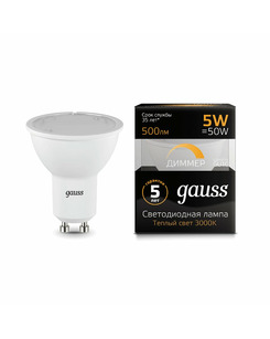 Лампочка Gauss 101506105-D MR16 GU10 5 Вт 3000K цена