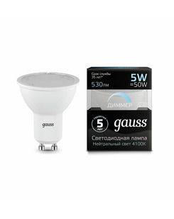 Лампочка Gauss 101506205-D MR16 GU10 5 Вт 4100K цена