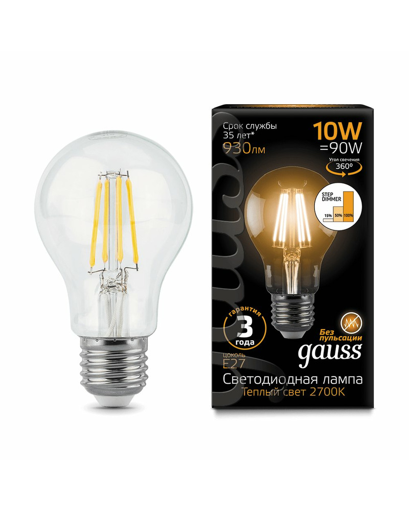 Лампочка Gauss 102802110-S A60 E27 10 Вт 3000K цена