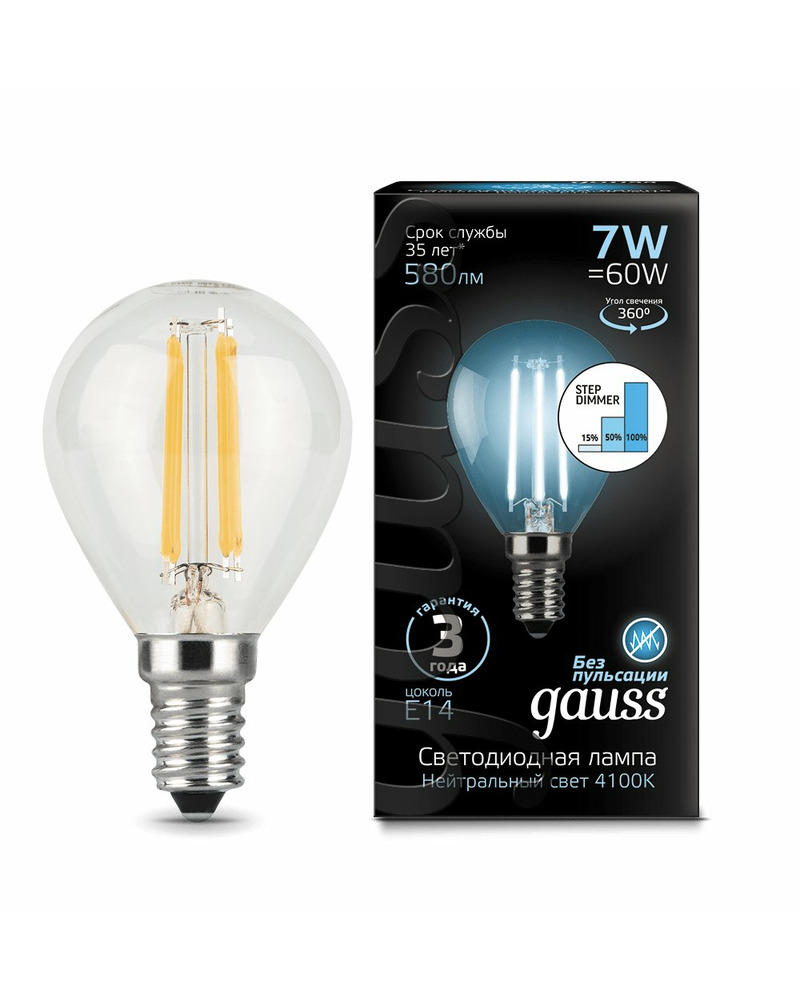 Лампочка Gauss 105801207-S P45 E14 7 Вт 4100K ціна