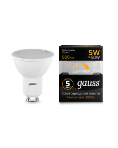 Лампочка Gauss 101506105-D LED MR16 GU10-DIM 5W 3000K ціна