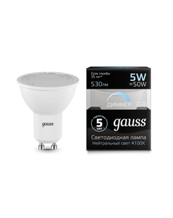 Лампочка Gauss 101506205-D LED MR16 GU10-DIM 5W 4100K ціна