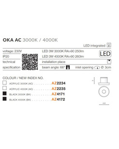 Точечный светильник AZzardo AZ4171 Oka 3000k Bk  отзывы