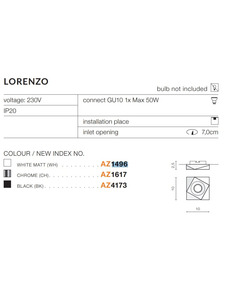 Точечный светильник Azzardo AZ1496 LORENZO (NC1778-W)  купить