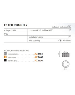 Точечный светильник Azzardo AZ1451 ESTER (DM1000-2-CH)  отзывы