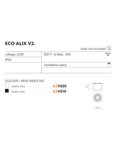 Точковий світильник AZzardo AZ4319 Eco Alix V2. Bk  відгуки
