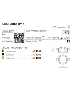 Точечный светильник AZzardo AZ4391 Kastoria 3000k Ch  отзывы