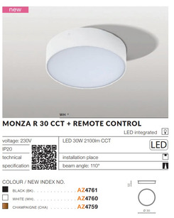 Потолочный светильник AZzardo AZ4761 Monza Led R30 Ctt  отзывы
