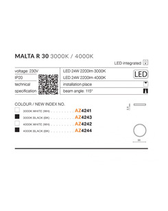Стельовий світильник AZzardo AZ4241 Malta R30  відгуки