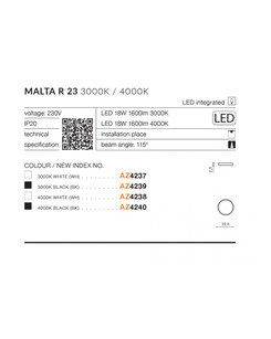 Стельовий світильник AZzardo AZ4239 Malta R23  купити