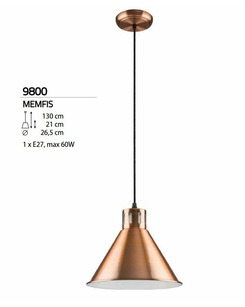 Світильник Nowodvorski 9800 Memfis E27 60W IP20 Copper  опис