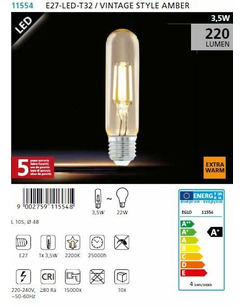 Лампа Едісона EGLO E27-LED-T32  опис