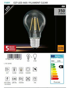 Лампа Эдисона EGLO LED 4W Е27 2700K  отзывы