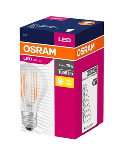 Светодиодная лампа OSRAM 4058075288669 LED Value Filament A75 7.5W 1055Lm 2700K E27 цена