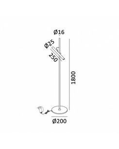Торшер LTX 10.1800.6.930.BK/CG Pointer Floor LED 1x6W 3000K  IP20  отзывы