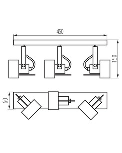 Спот Kanlux 34924 Sonda GU10 3x10W IP20  характеристики