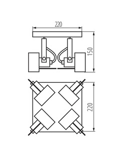 Спот Kanlux 34928 Sonda GU10 4x10W IP20  характеристики