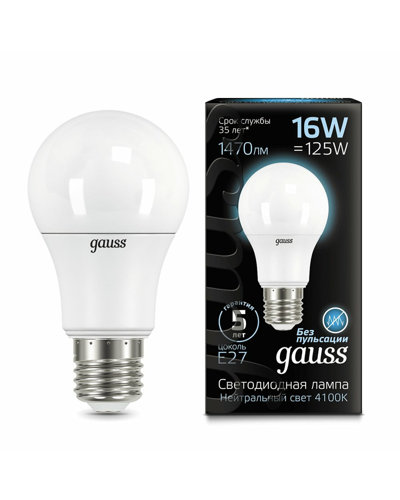 Лампочка Gauss 102502216 A60 E27 16 Вт 4100K ціна