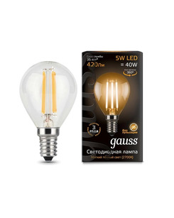 Лампочка Gauss 105801105 E14 G45 5W 2700K 420Lm ціна