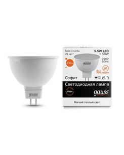Лампочка Gauss 13516 GU5.3 MR16 5.5W 3000K 430Lm ціна