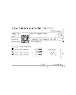 Магнітний світильник AZzardo AZ4592 Nikki 2 Track Magnetic 2x3w 3000k Bk/Bk  відгуки