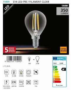 Лампа Едісона EGLO E14-LED-P45  опис