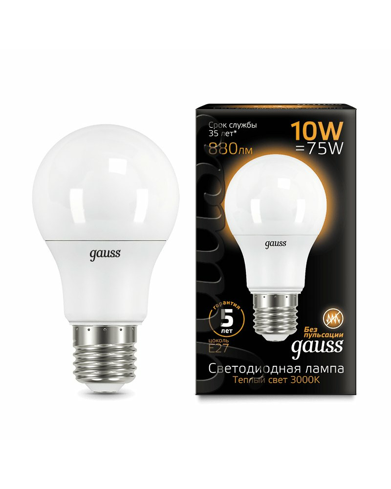 Лампочка Gauss 102502110 A60 E27 10 Вт 3000K ціна