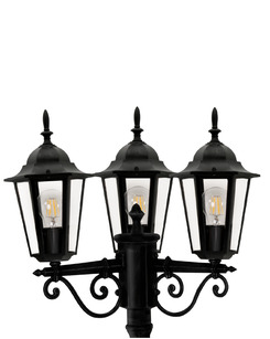 Уличный светильник Goldlux 313423 Liguria E27 3x20W IP43 BK  отзывы