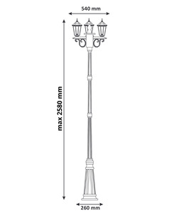 Уличный светильник Goldlux 313423 Liguria E27 3x20W IP43 BK  купить