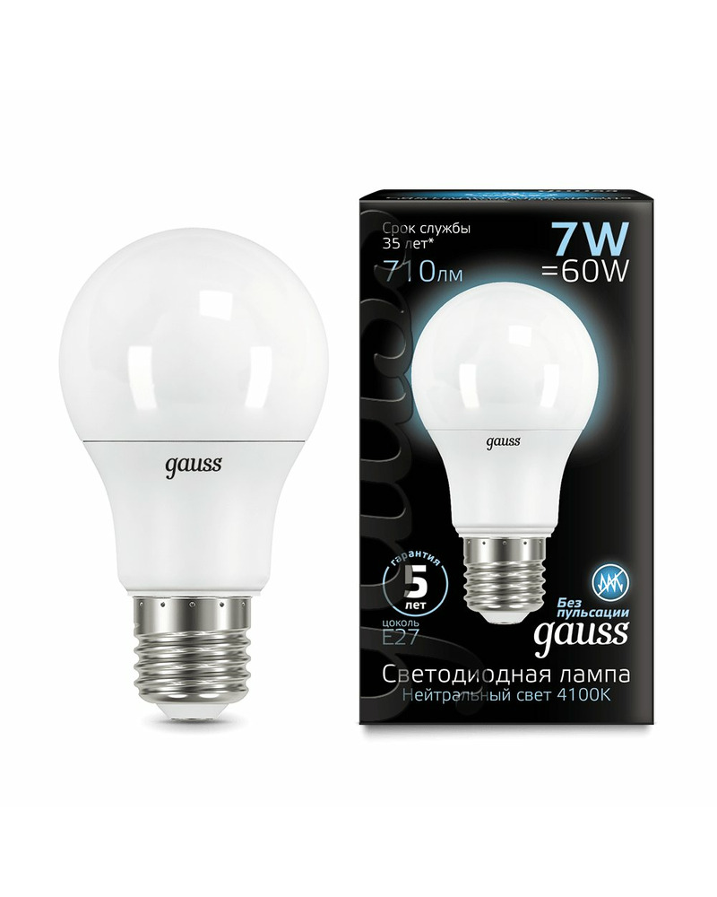 Лампочка Gauss 102502207 A60 E27 7 Вт 4100K ціна