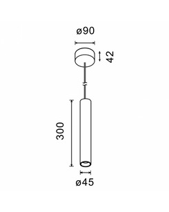 Підвісний світильник LTX 03.4008.10.830.BK Pipe M  опис