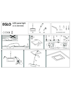 Точковий світильник Eglo 94062 Fueva Led 1x12W 4000K 1350Lm IP20 Wh  опис