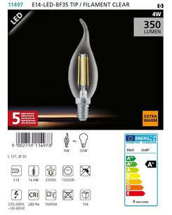 Лампа Эдисона EGLO E14-LED-BF35 TIP  описание