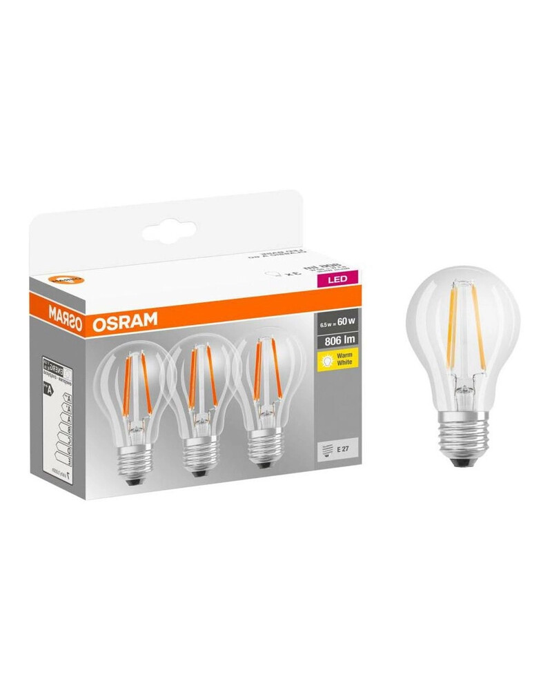Лампочки Osram 4058075819290 E27 3x7W 2700K 806Lm IP20 Filament цена