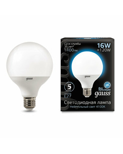 Лампочка Gauss 105102216 G95 E27 16 Вт 4100K ціна
